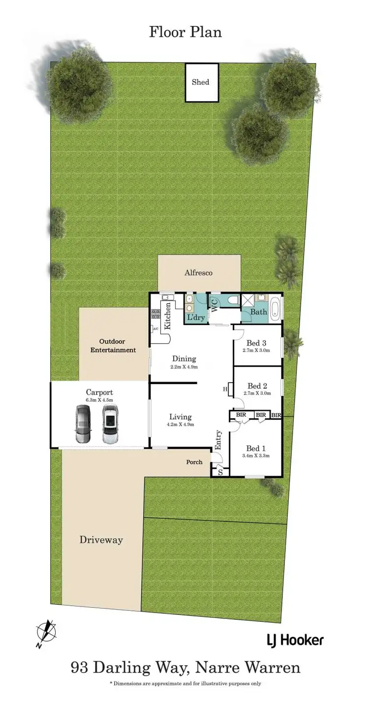 Floorplan of Homely house listing, 93 Darling Way, Narre Warren VIC 3805