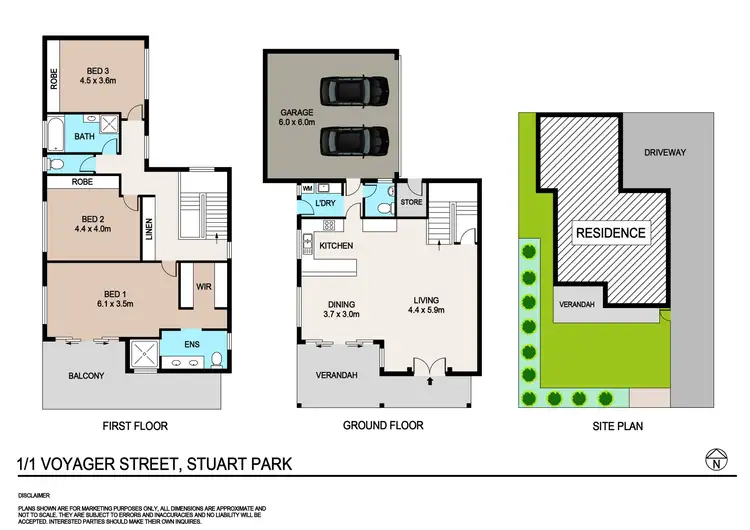 Floorplan of Homely townhouse listing, 1/1 Voyager Street, Stuart Park NT 820