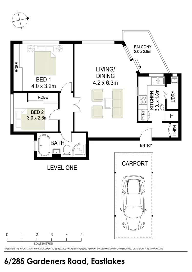 Floorplan of Homely apartment listing, 6/285 Gardeners Road, Eastlakes NSW 2018