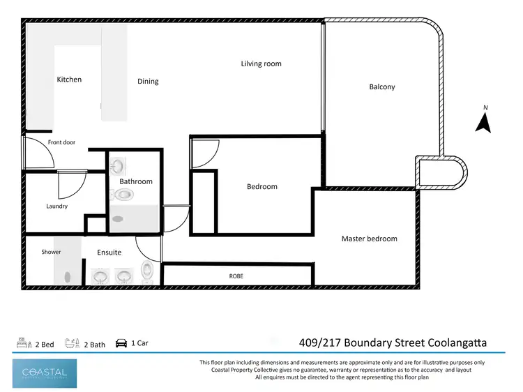 Floorplan of Homely apartment listing, 409/217-227 Boundary Street, Coolangatta QLD 4225