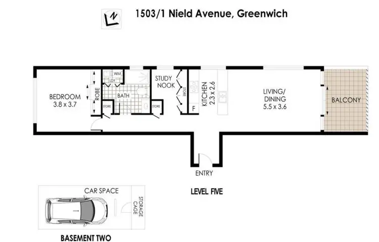 Floorplan of Homely unit listing, 1403/1-8 Nield Avenue, Greenwich NSW 2065