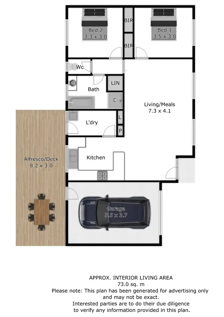 Floorplan of Homely unit listing, 2/2 Belgrade Avenue, Wodonga VIC 3690
