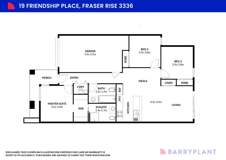 Floorplan of Homely house listing, 19 Friendship Place, Fraser Rise VIC 3336