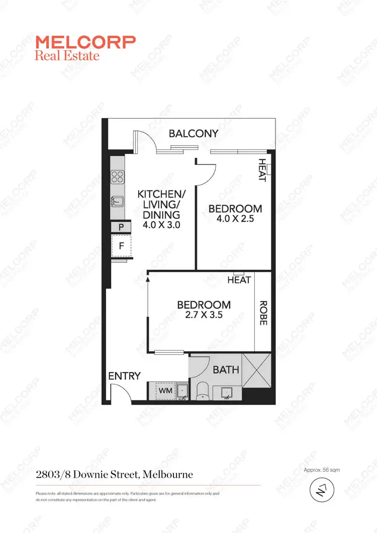 Floorplan of Homely apartment listing, 2803/8 Downie Street, Melbourne VIC 3000