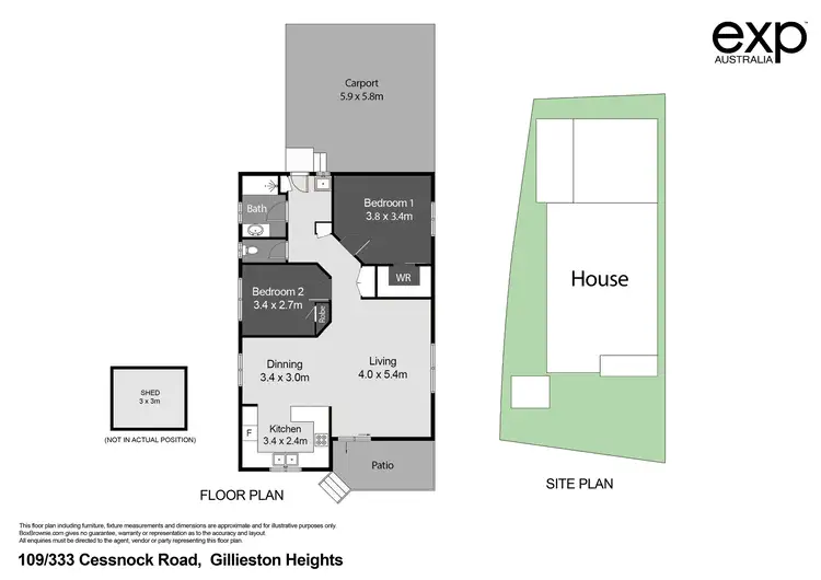 Floorplan of Homely retirement listing, 109/333 Cessnock Road, Gillieston Heights NSW 2321