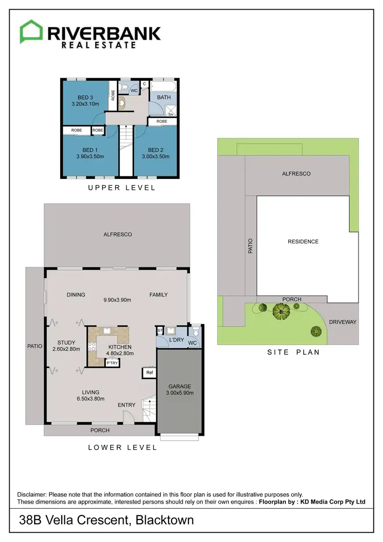 Floorplan of Homely semi-detached listing, 38B Vella Crescent, Blacktown NSW 2148