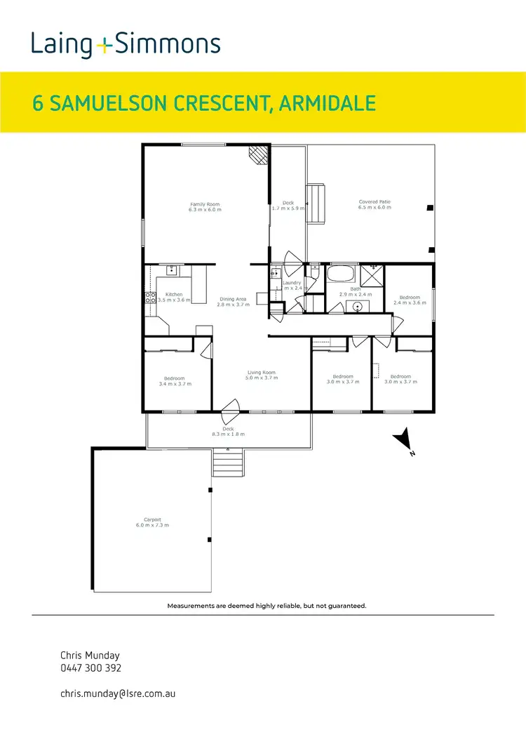 Floorplan of Homely house listing, 6 Samuelson Crescent, Armidale NSW 2350