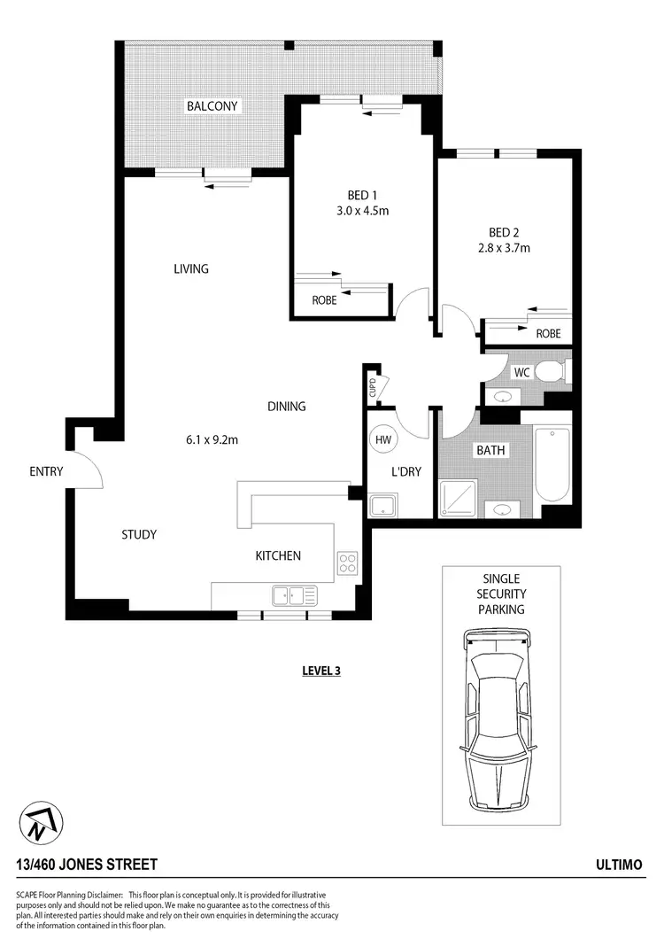 Floorplan of Homely apartment listing, 13/460-482 Jones Street, Ultimo NSW 2007