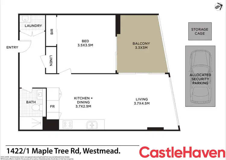 Floorplan of Homely apartment listing, 1422/1 Maple Tree Road, Westmead NSW 2145