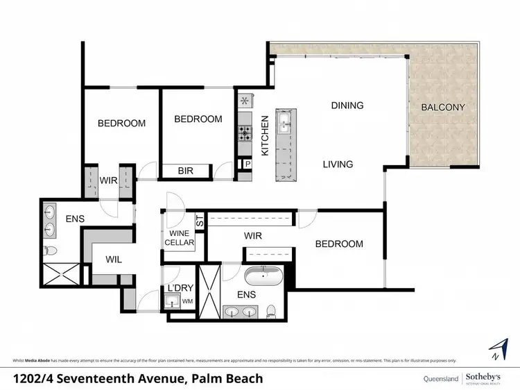 Floorplan of Homely unit listing, 1202/4 Seventeenth Avenue, Palm Beach QLD 4221
