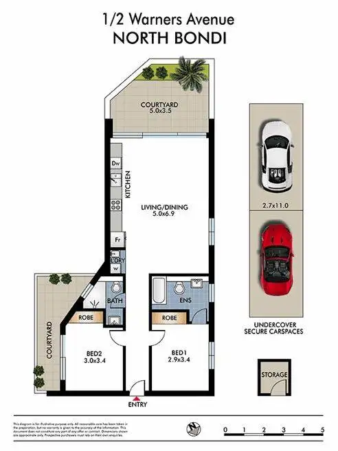 Floorplan of Homely apartment listing, 1/2 Warners Avenue, North Bondi NSW 2026
