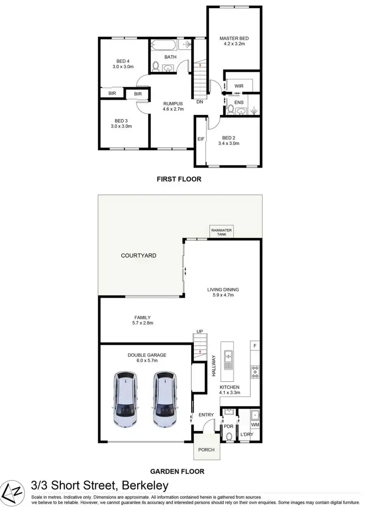 Floorplan of Homely townhouse listing, 3/3 Short Street, Berkeley NSW 2506