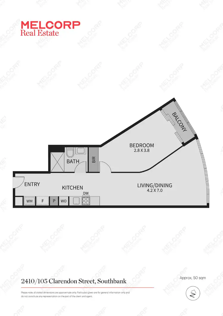 Floorplan of Homely apartment listing, 2410/105 Clarendon Street, South Melbourne VIC 3205