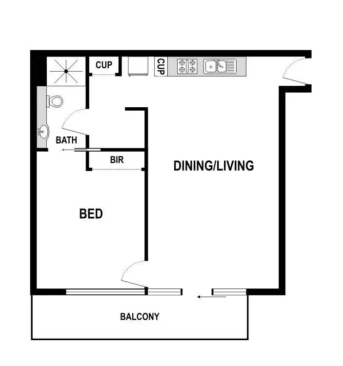 Floorplan of Homely apartment listing, 2206/25-33 Wills Street, Melbourne VIC 3000
