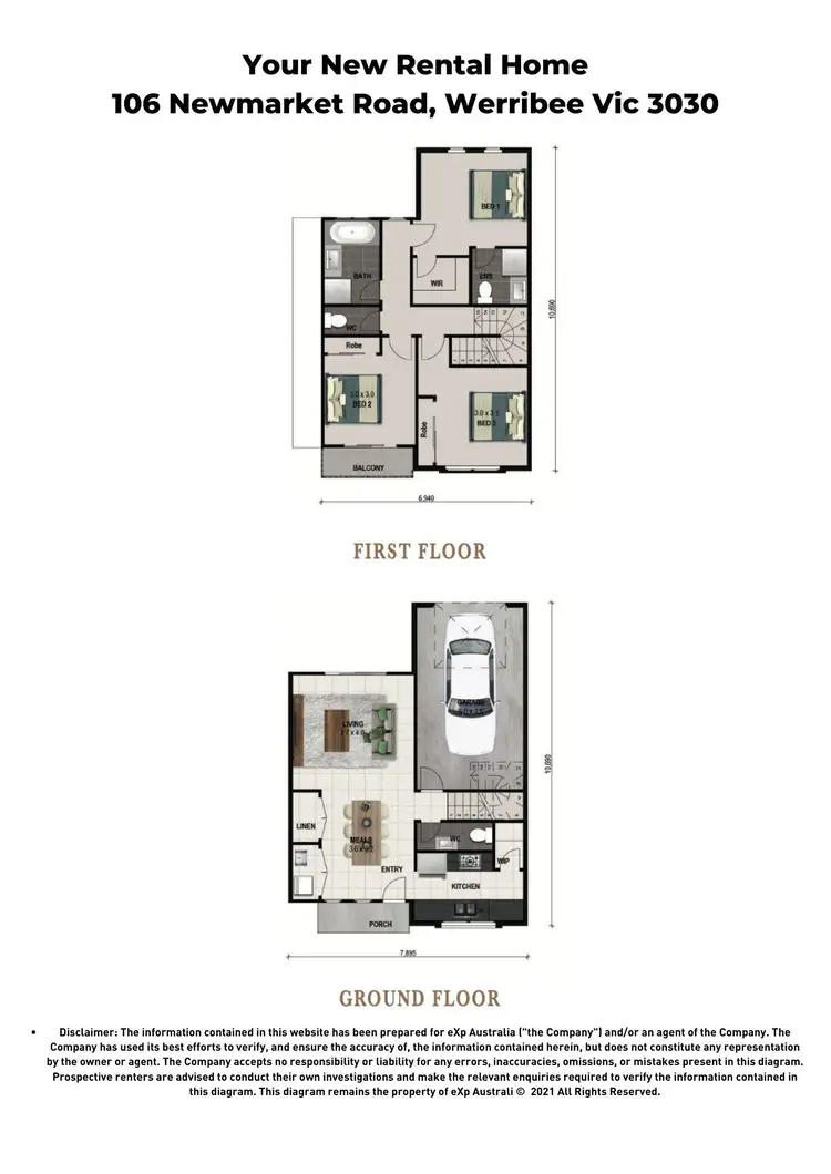 Floorplan of Homely townhouse listing, 106 Newmarket Road, Werribee VIC 3030