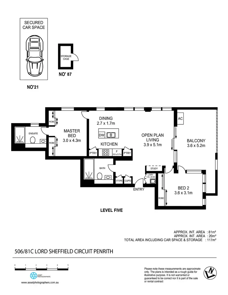 Floorplan of Homely unit listing, 506/81C Lord Sheffield Circuit, Penrith NSW 2750