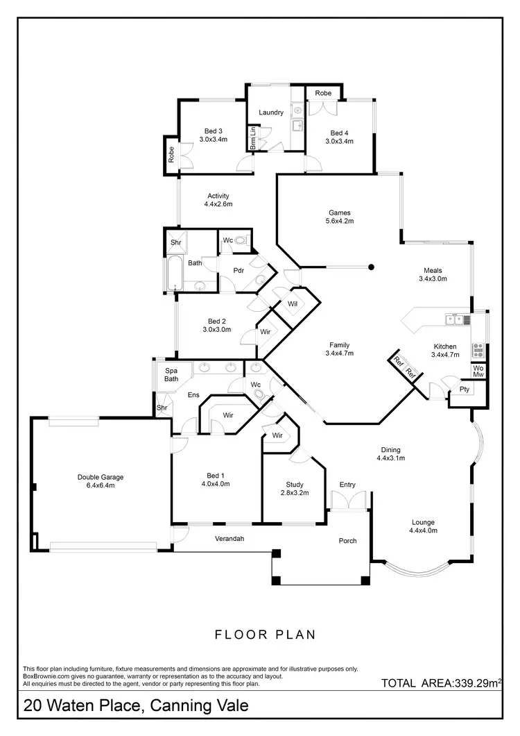 Floorplan of Homely house listing, 20 Waten Place, Canning Vale WA 6155