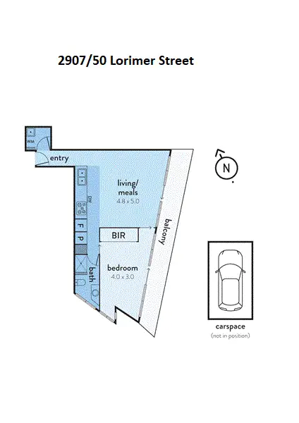 Floorplan of Homely apartment listing, 2907/50 Lorimer Street, Docklands VIC 3008