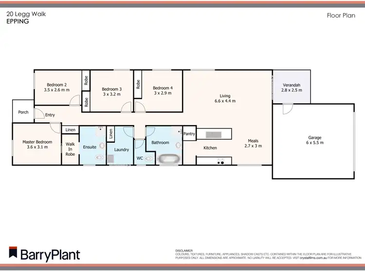 Floorplan of Homely house listing, 20 Legg Walk, Epping VIC 3076