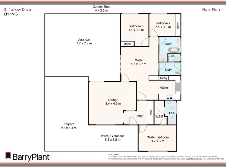 Floorplan of Homely house listing, 31 Tatlow Drive, Epping VIC 3076