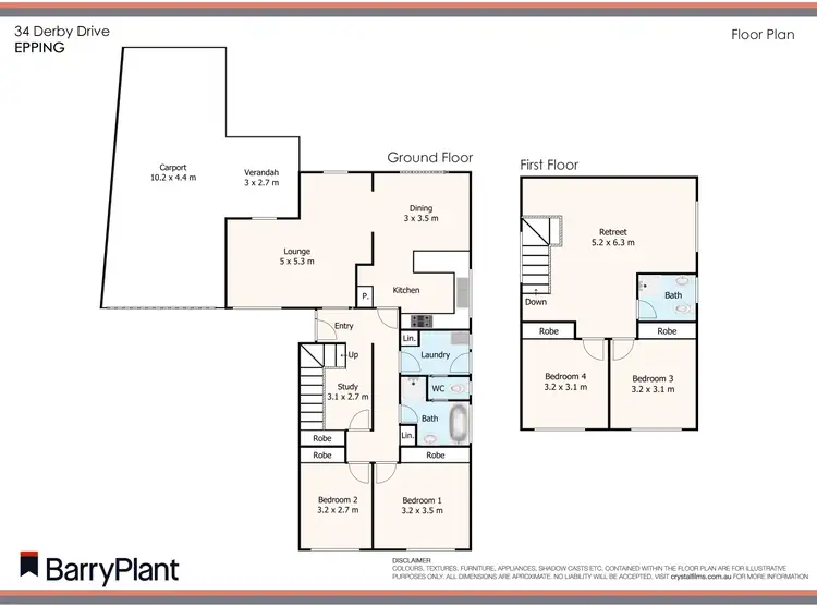 Floorplan of Homely house listing, 34 Derby Drive, Epping VIC 3076