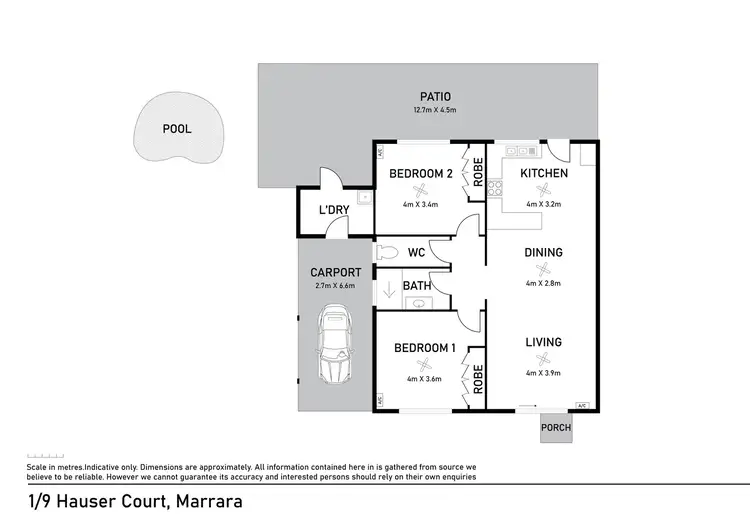 Floorplan of Homely unit listing, 1/9 Hauser Court, Marrara NT 812