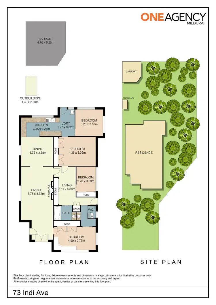 Floorplan of Homely house listing, 73 Indi Avenue, Red Cliffs VIC 3496