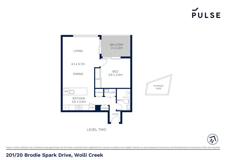Floorplan of Homely apartment listing, 201/20 Brodie Spark Drive, Wolli Creek NSW 2205
