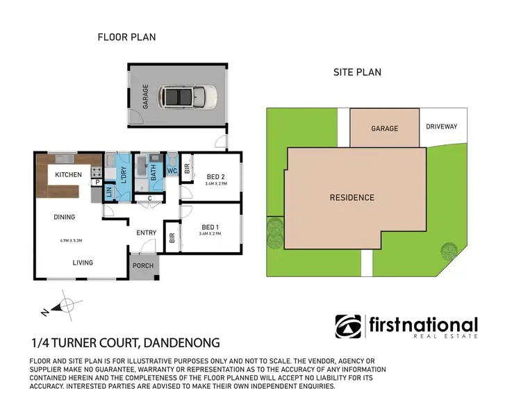 Floorplan of Homely unit listing, 1/4 Turner Close, Dandenong VIC 3175