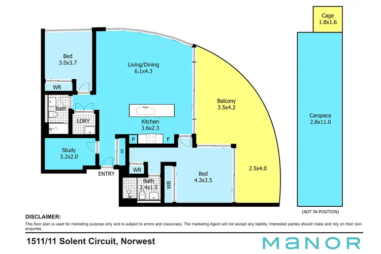 Floorplan of Homely apartment listing, 1511/11 Solent Circuit, Norwest NSW 2153