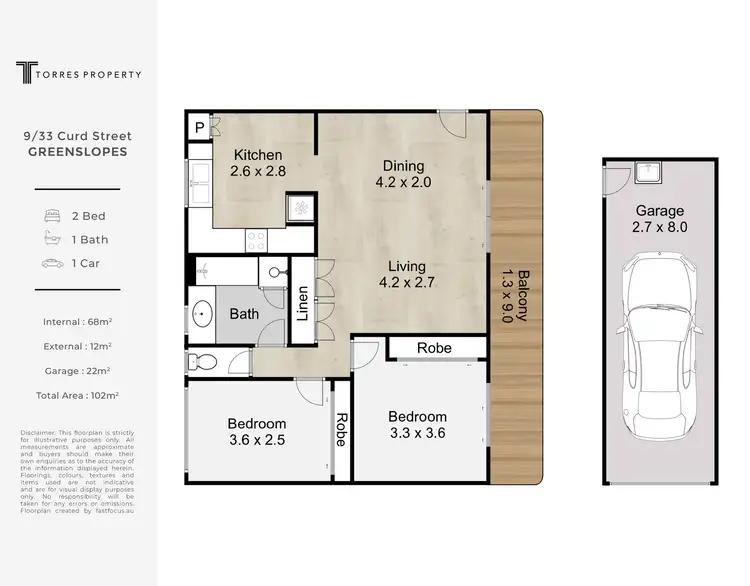 Floorplan of Homely unit listing, 9/33 Curd Street, Greenslopes QLD 4120