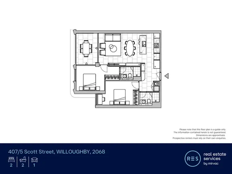 Floorplan of Homely apartment listing, 407/5 Scott Street, Willoughby NSW 2068