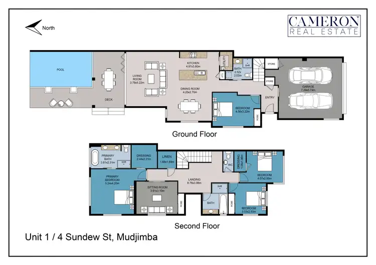 Floorplan of Homely semi-detached listing, 1/4 Sundew Street, Mudjimba QLD 4564