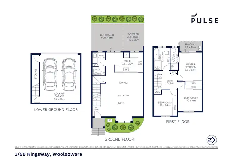 Floorplan of Homely townhouse listing, 3/98 Kingsway, Woolooware NSW 2230