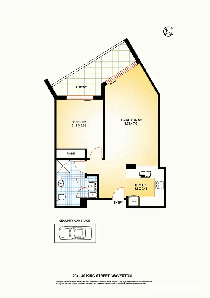 Floorplan of Homely apartment listing, 204/40 King Street, Waverton NSW 2060