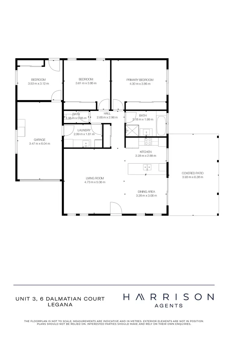 Floorplan of Homely unit listing, 3/6 Dalmation Court, Legana TAS 7277