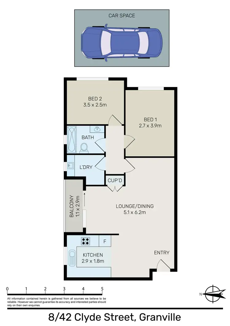 Floorplan of Homely unit listing, 8/42-48 Clyde Street, Granville NSW 2142