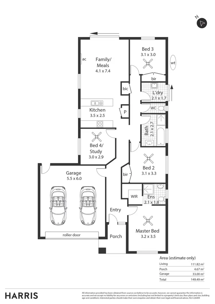 Floorplan of Homely house listing, 5 Ross Davis Avenue, Evanston Gardens SA 5116