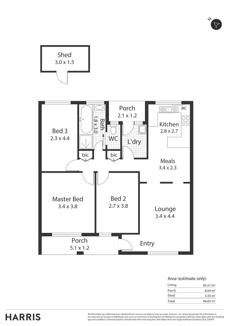 Floorplan of Homely unit listing, 2/17 Edward Street, Paralowie SA 5108