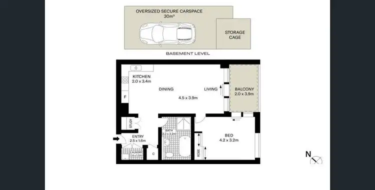 Floorplan of Homely apartment listing, 347/84 Epsom Road, Zetland NSW 2017