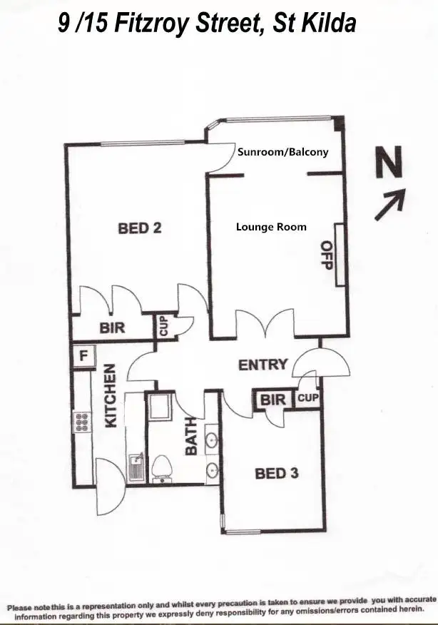 Floorplan of Homely apartment listing, 9/11-15 Fitzroy Street, St Kilda VIC 3182