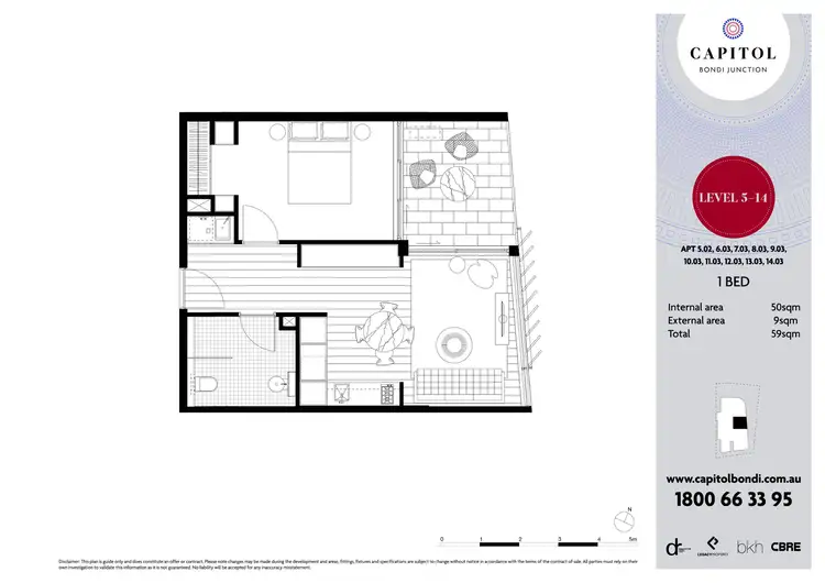 Floorplan of Homely apartment listing, 1003/253 Oxford Street, Bondi Junction NSW 2022