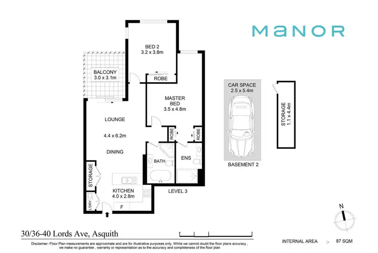 Floorplan of Homely apartment listing, 30/38 Lords Avenue, Asquith NSW 2077