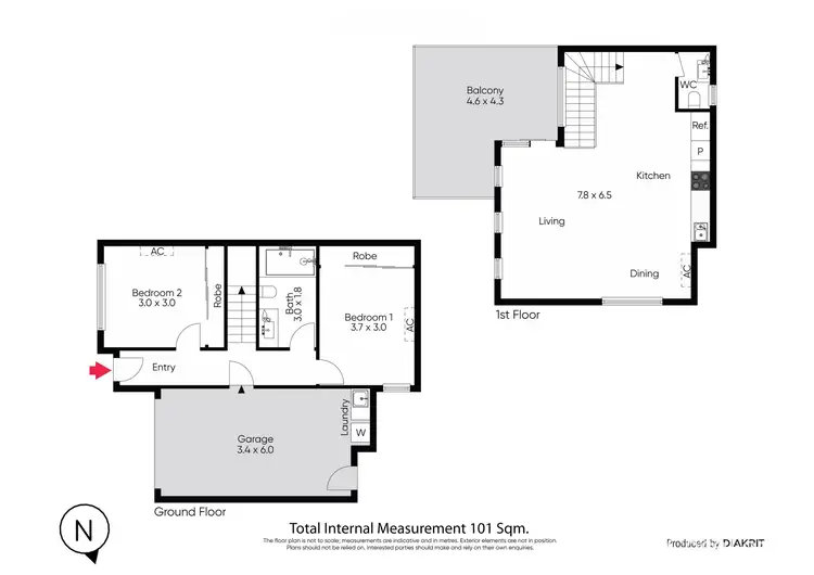 Floorplan of Homely townhouse listing, 2/23 Clarendon Parade, West Footscray VIC 3012