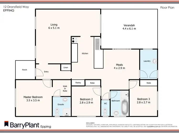 Floorplan of Homely house listing, 12 Dransfield Way, Epping VIC 3076