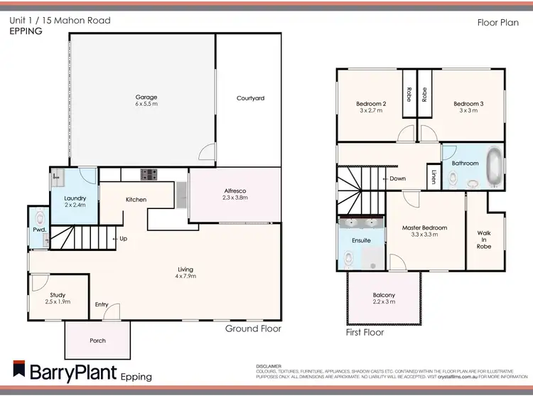 Floorplan of Homely townhouse listing, 1/15 Mahon Road, Epping VIC 3076