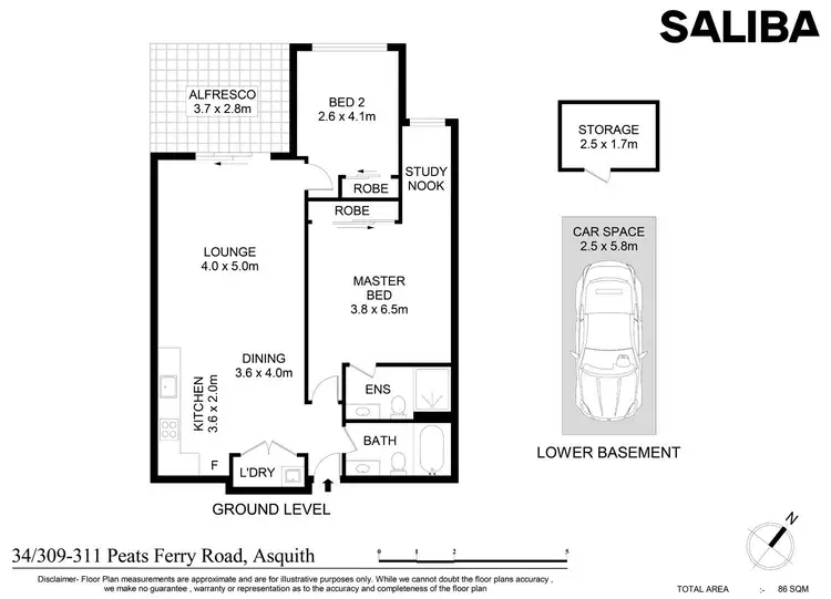 Floorplan of Homely unit listing, 34/309-311 Peats Ferry Road, Asquith NSW 2077