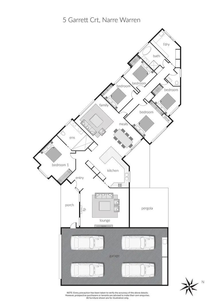Floorplan of Homely house listing, 5 Garrett Court, Narre Warren VIC 3805