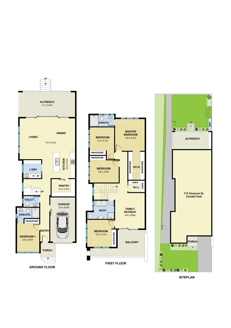Floorplan of Homely semi-detached listing, 112 Clarence Street, Condell Park NSW 2200