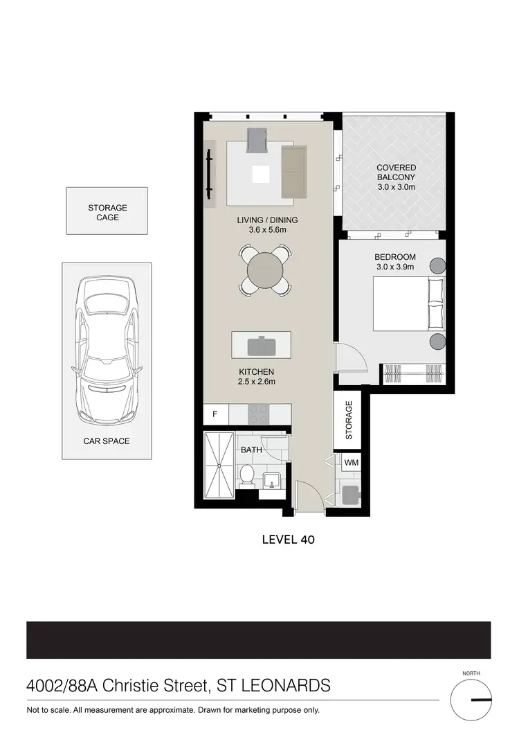 Floorplan of Homely apartment listing, 4002/88A Christie Street, St Leonards NSW 2065